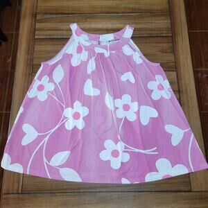 Lily by Firmiana Pink w/ White Flowers Sleeveless Blouse - Size 3X